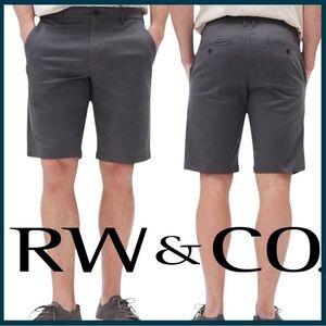 NWT RW&CO FusionFlexx Asphalt Grey Cotton 10.5 inch Chino Shorts (31)